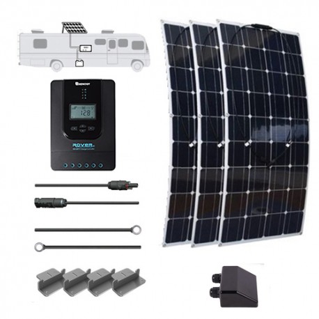 Flexible 12V 300W RV Solar Kit Installed